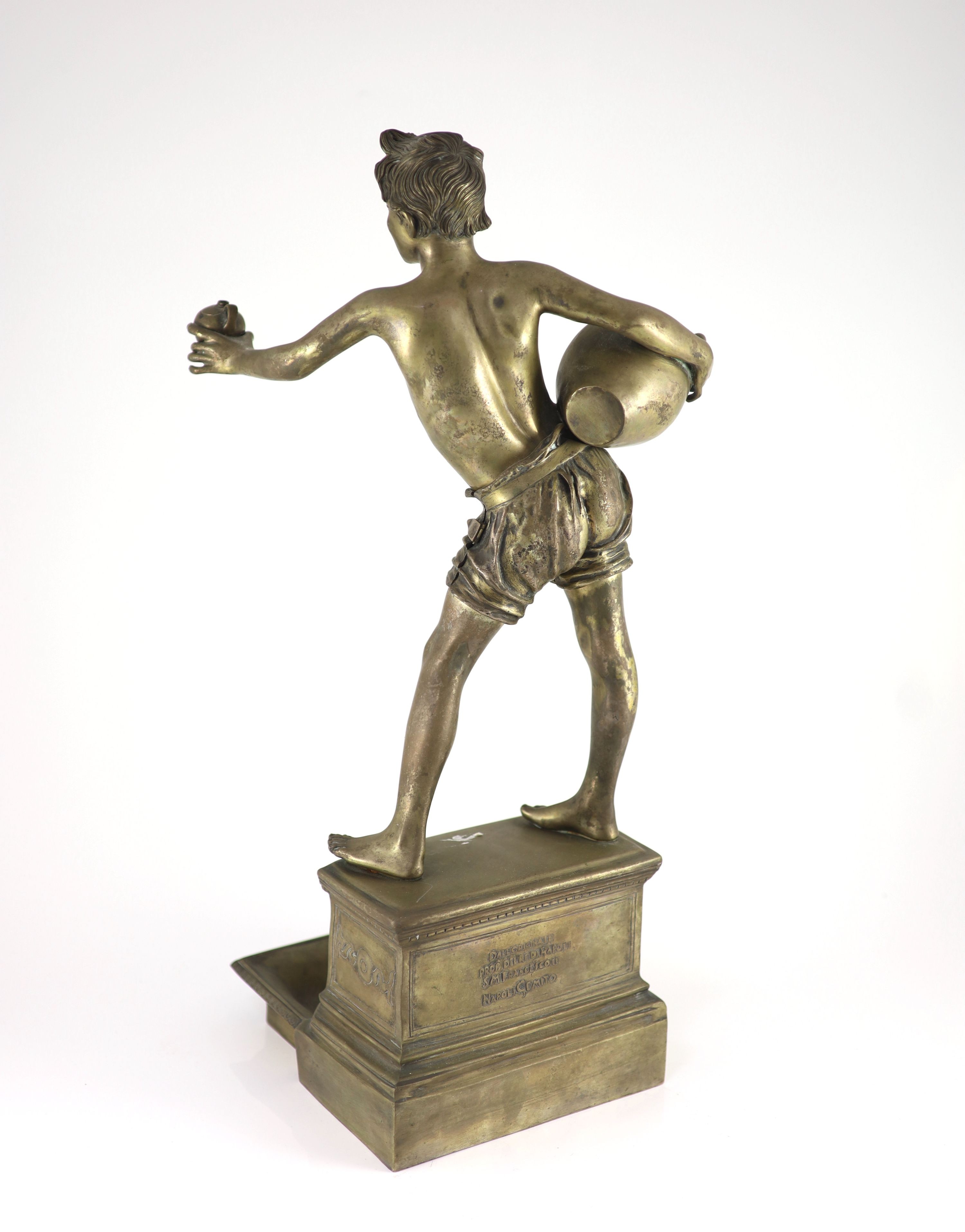 Vincenzo Gemito (Italian 1852-1929): 'L'Acquaiolo' (The Water Carrier), a bronze figural sculpture, foundry mark, height 52cm